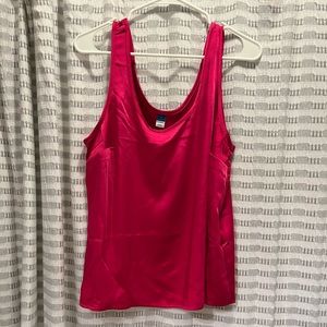 Pink satin Old Navy tank top.
